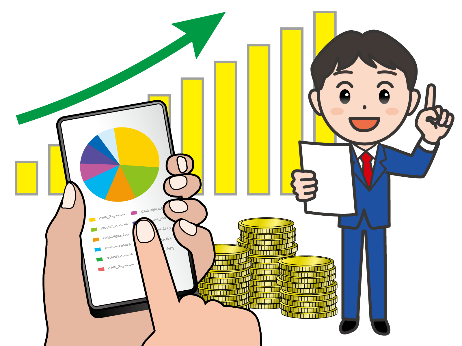 銀行のスマホ操作イメージ